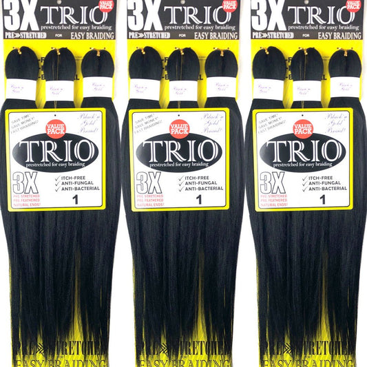 3X TRIO Pre Stretched Braiding Hair - petrasbesutyclub